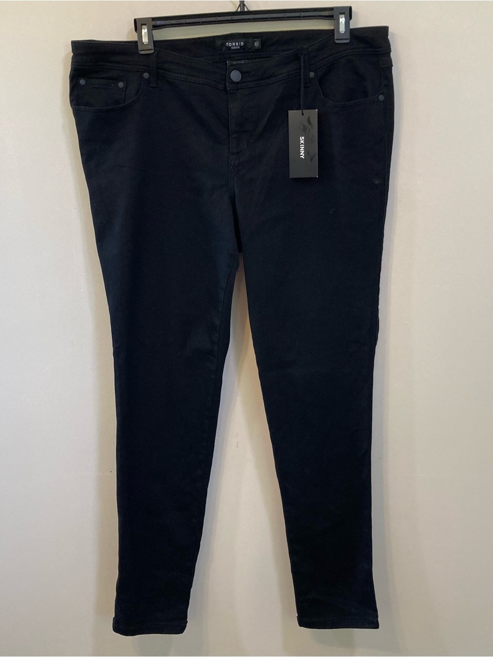 Torrid Black Skinny Denim Jeans Womens Sz 20 Tall Stretch 33" Inseam NEW